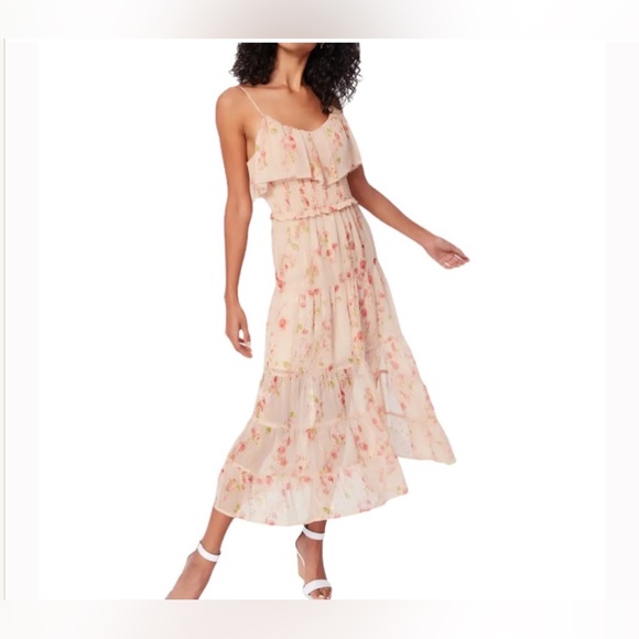 PAIGE KALANI FLORAL MIDI AFTERGLOW DRESS - Picture 3 of 13